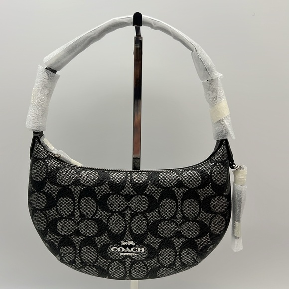 Coach Handbags - Coach Mini Payton Bag In Signature Canvas Silver Gunmetal Multi
